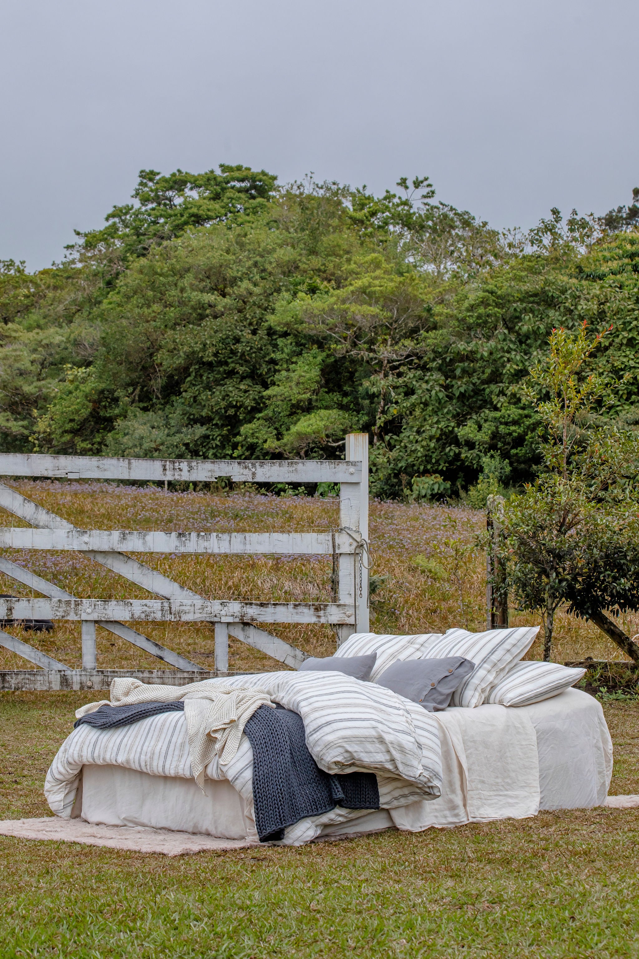 Darcy Stripes Duvet Cover - Grey and Beige Stripes