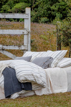 Darcy Stripes Euro Sham - Grey and Beige Stripes